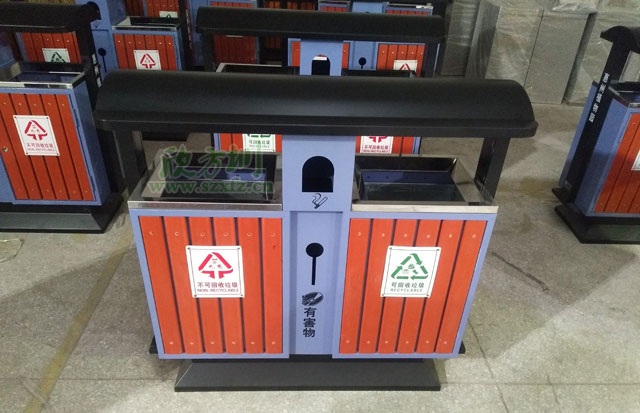 戶(hù)外鋼木分類(lèi)垃圾桶廠(chǎng)家生產(chǎn)圖